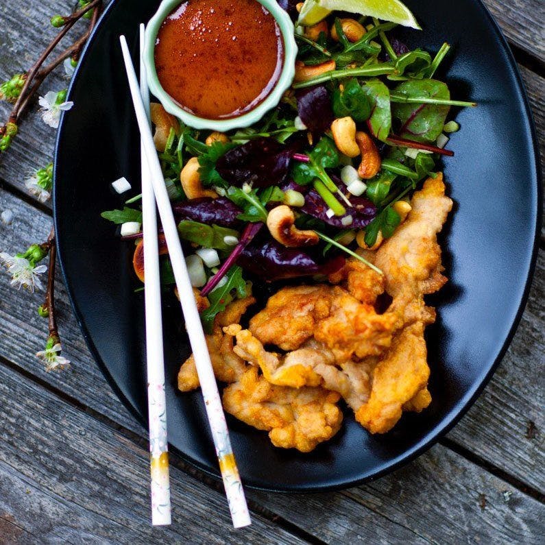 Crispy chicken med sojasås och cashewnötter