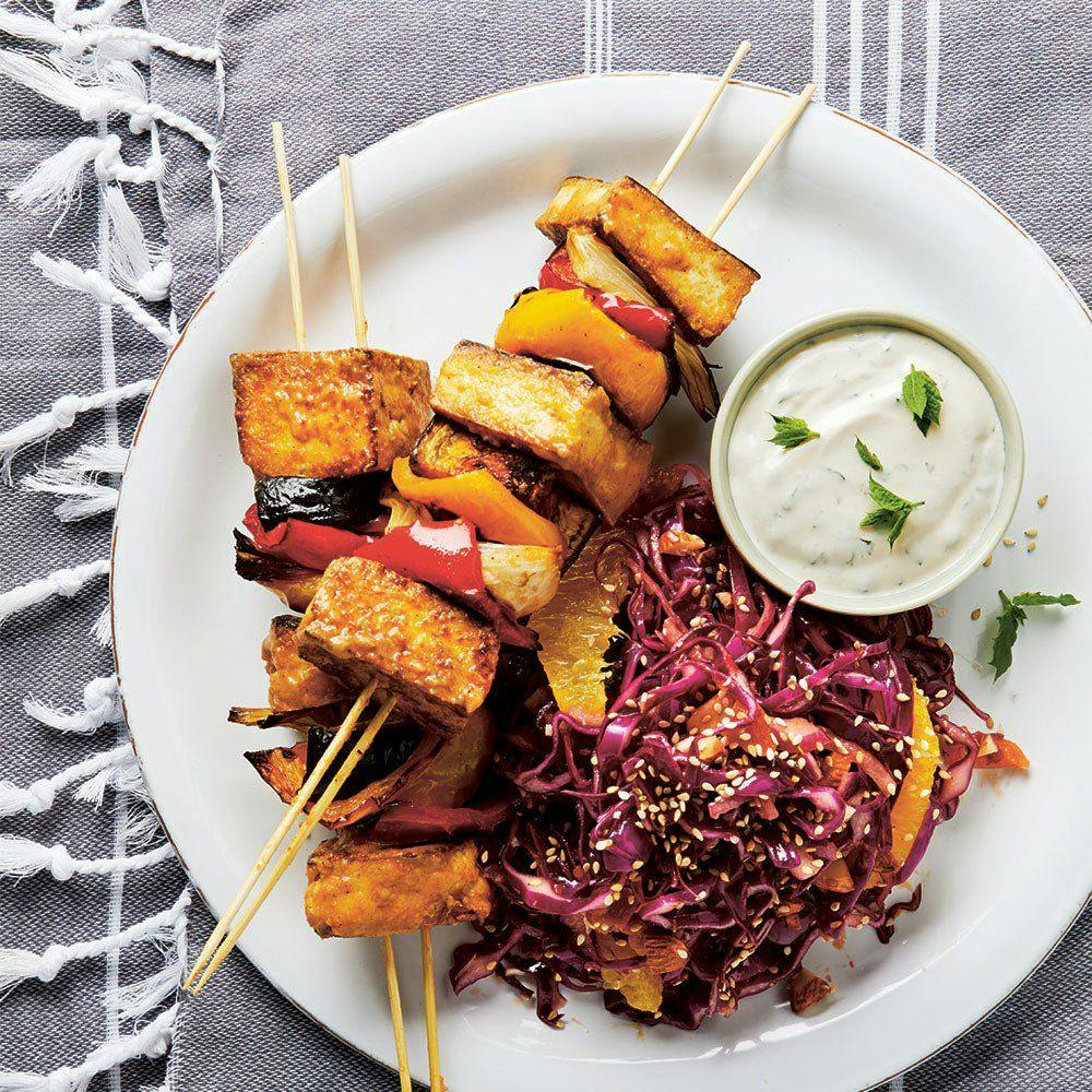 Rödkålssallad med marinerad tofu