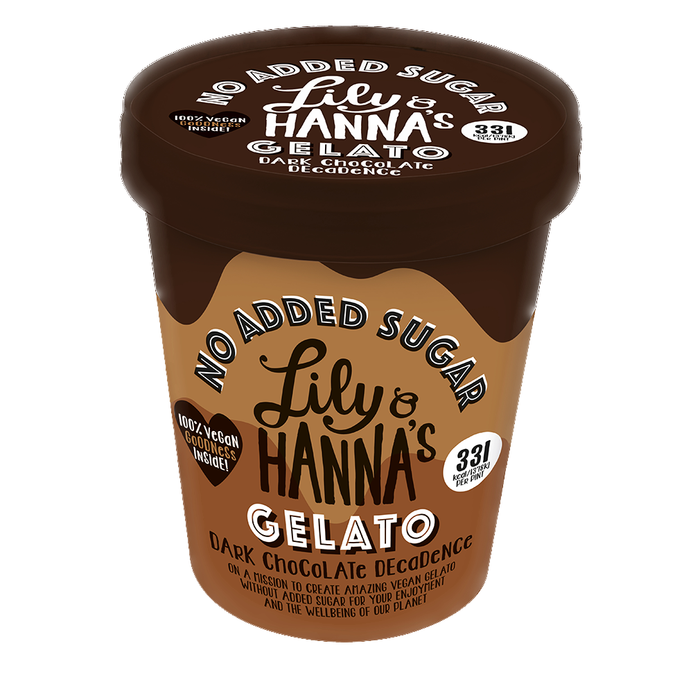 Lily & Hanna Gelato - No Added Sugar - Dark Chocolate Decadence 465ml