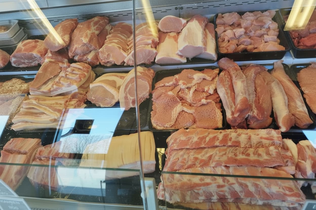 Kött i charkdisken på Nolgren och Olssons