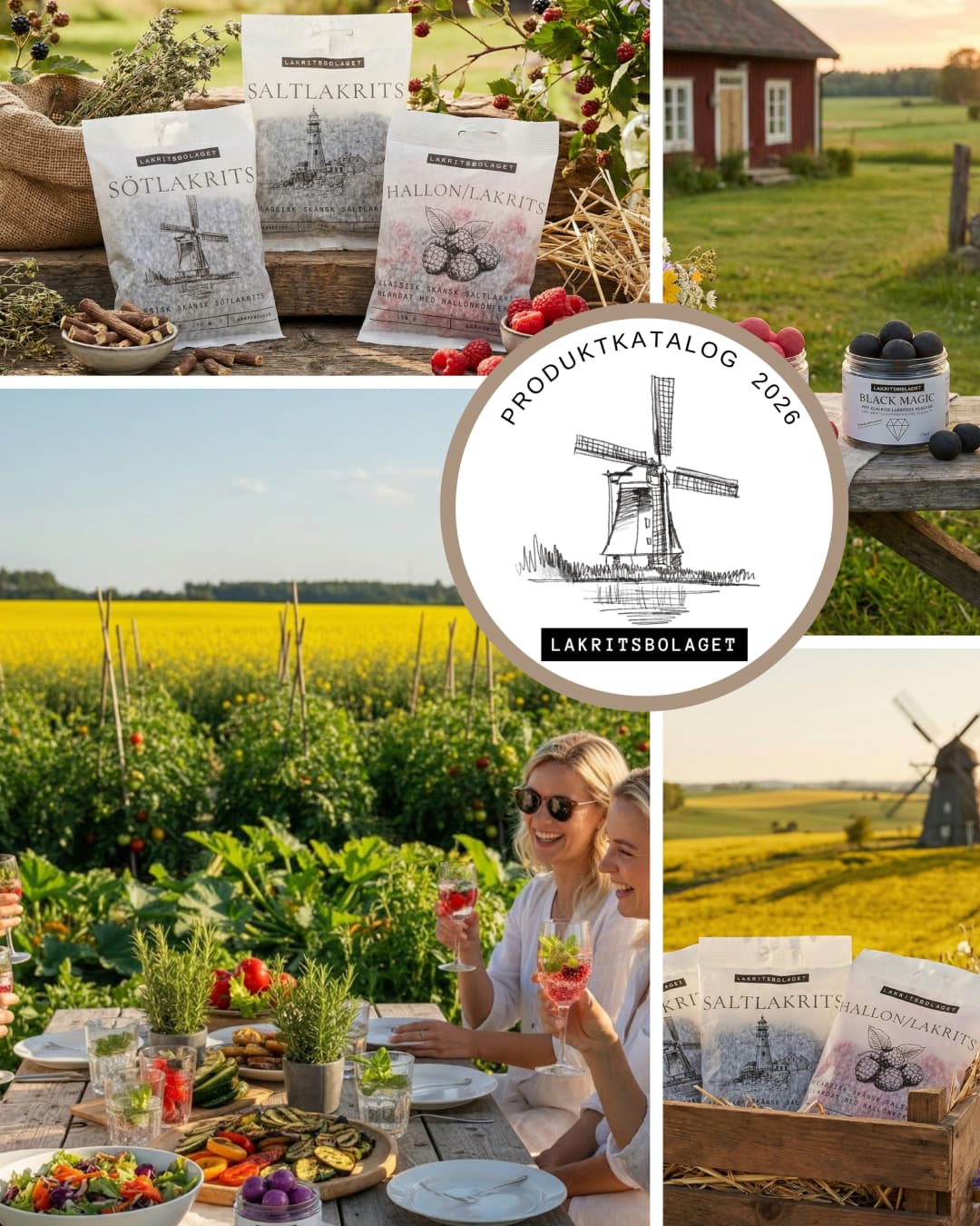 lakritsbolaget, blandade bilder och produkter, logga, lakritspåsar 