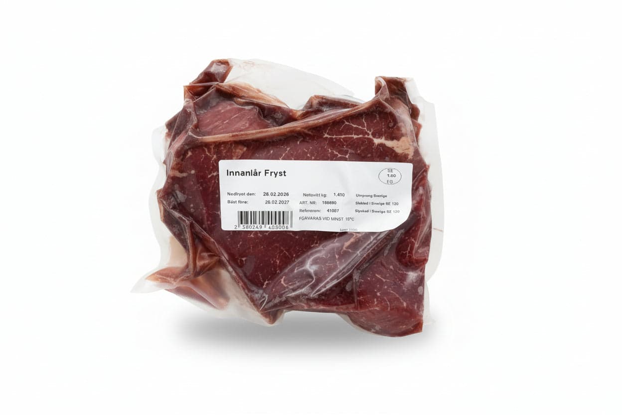 Hängmörat innanlår från Östantorp Södra Gård ca 1,1-1,5kg FRYST