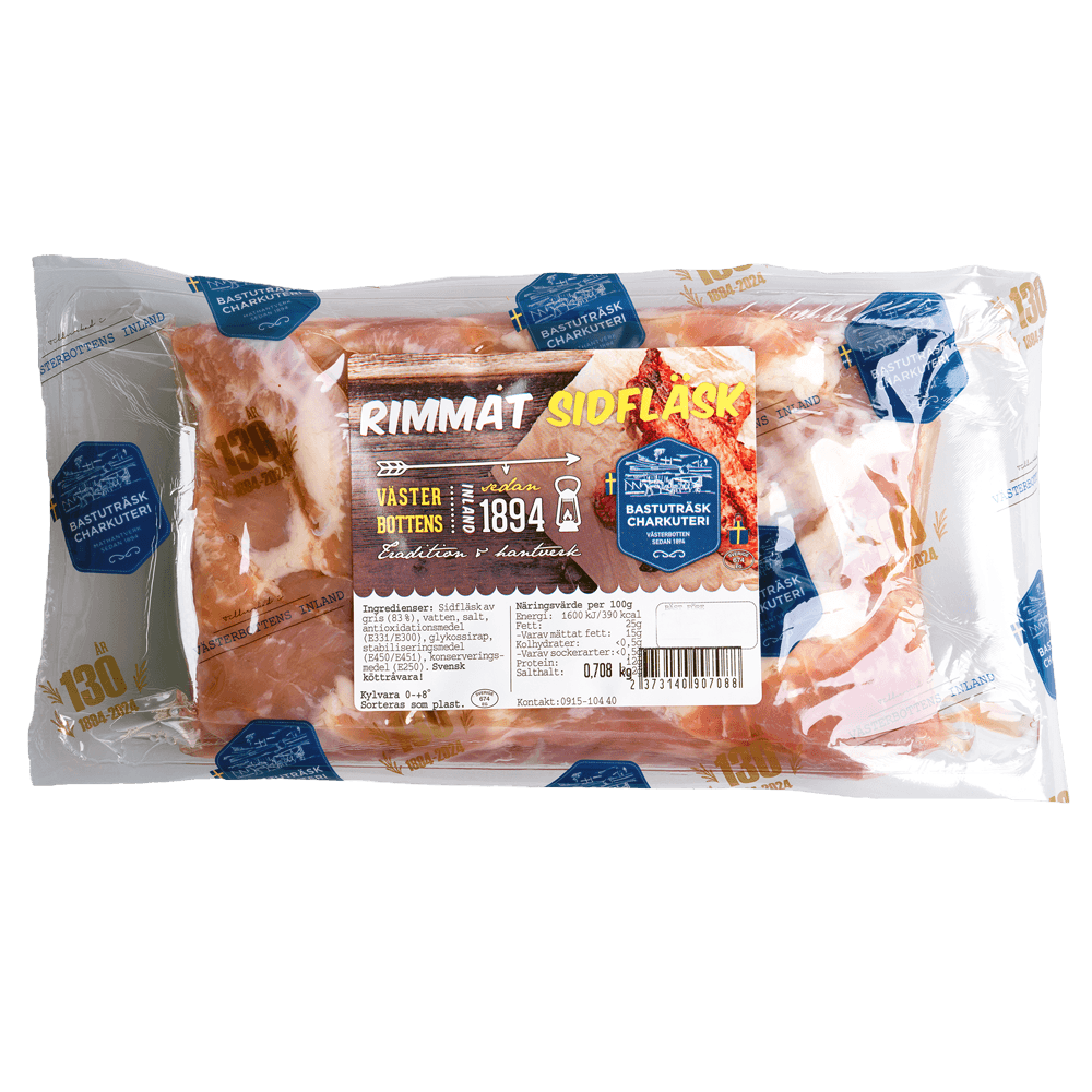 Rimmat sidfläsk ca 500g FRYST