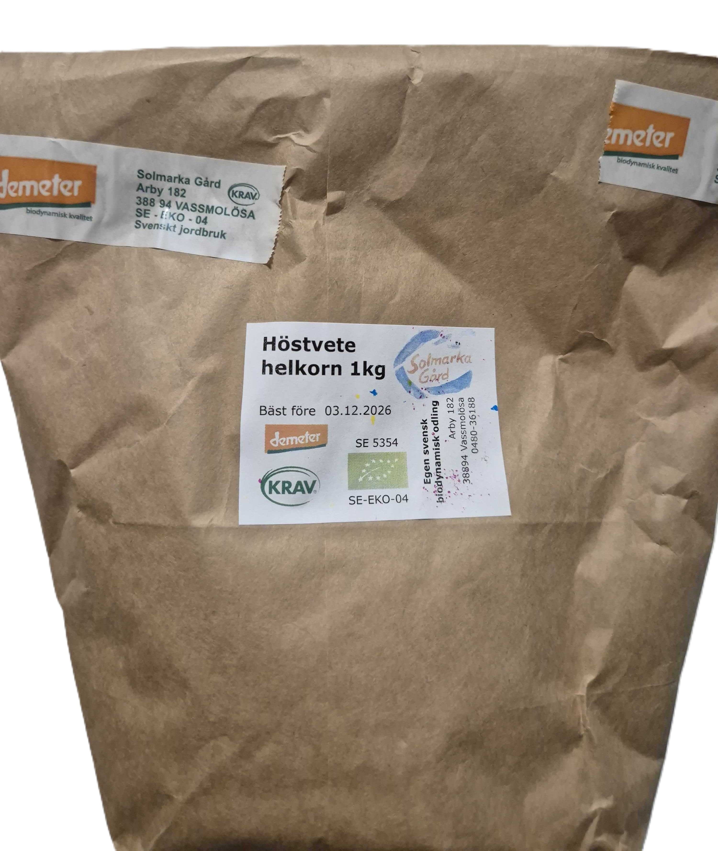 Mjöl Hela korn av Höstvete - KRAV 1kg