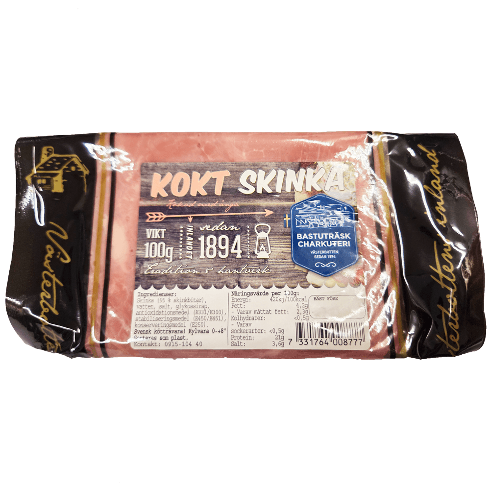 Kokt Bastuträskskinka skivad 100g