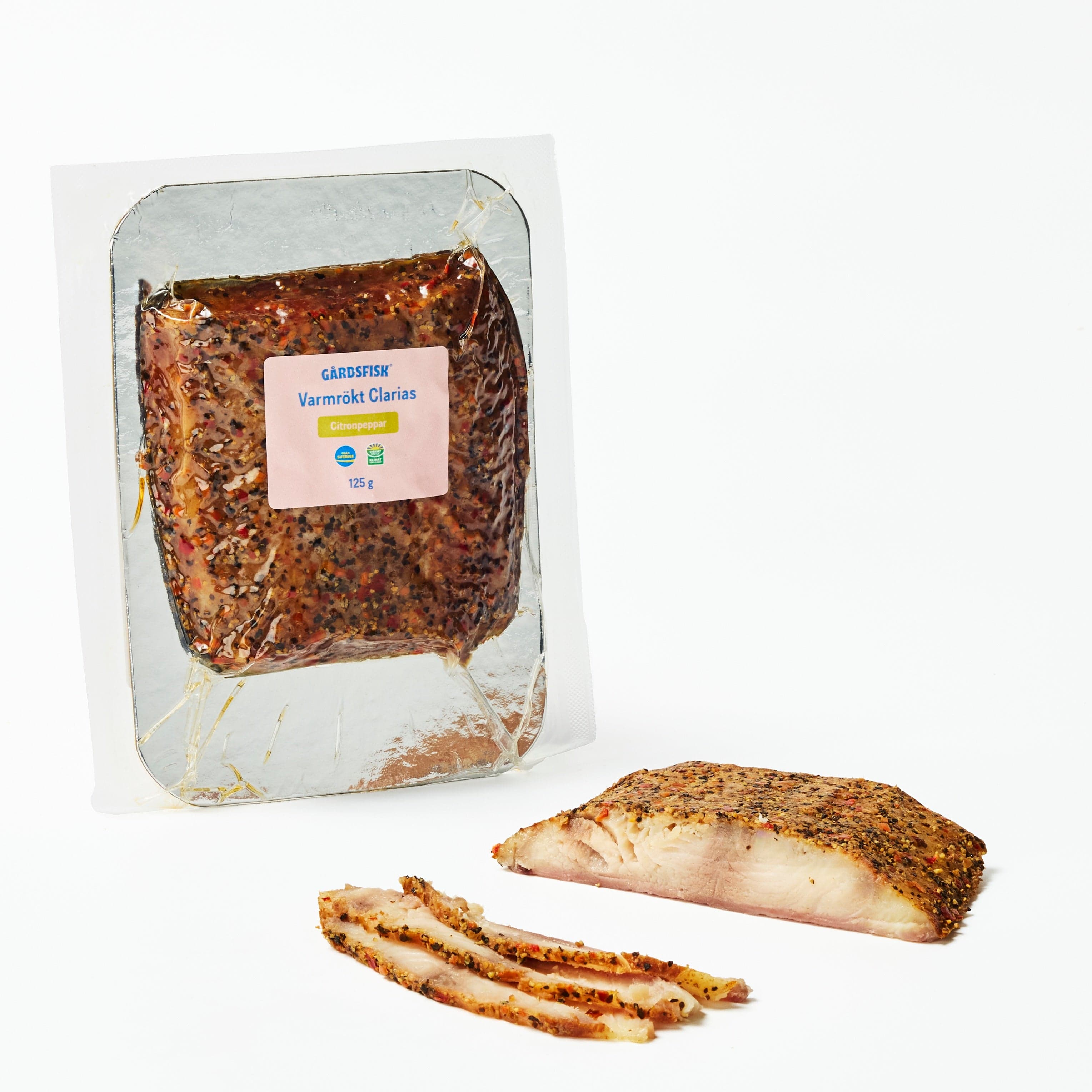 Varmrökt Gårdsclarias - Citronpeppar 125g (FRYST).