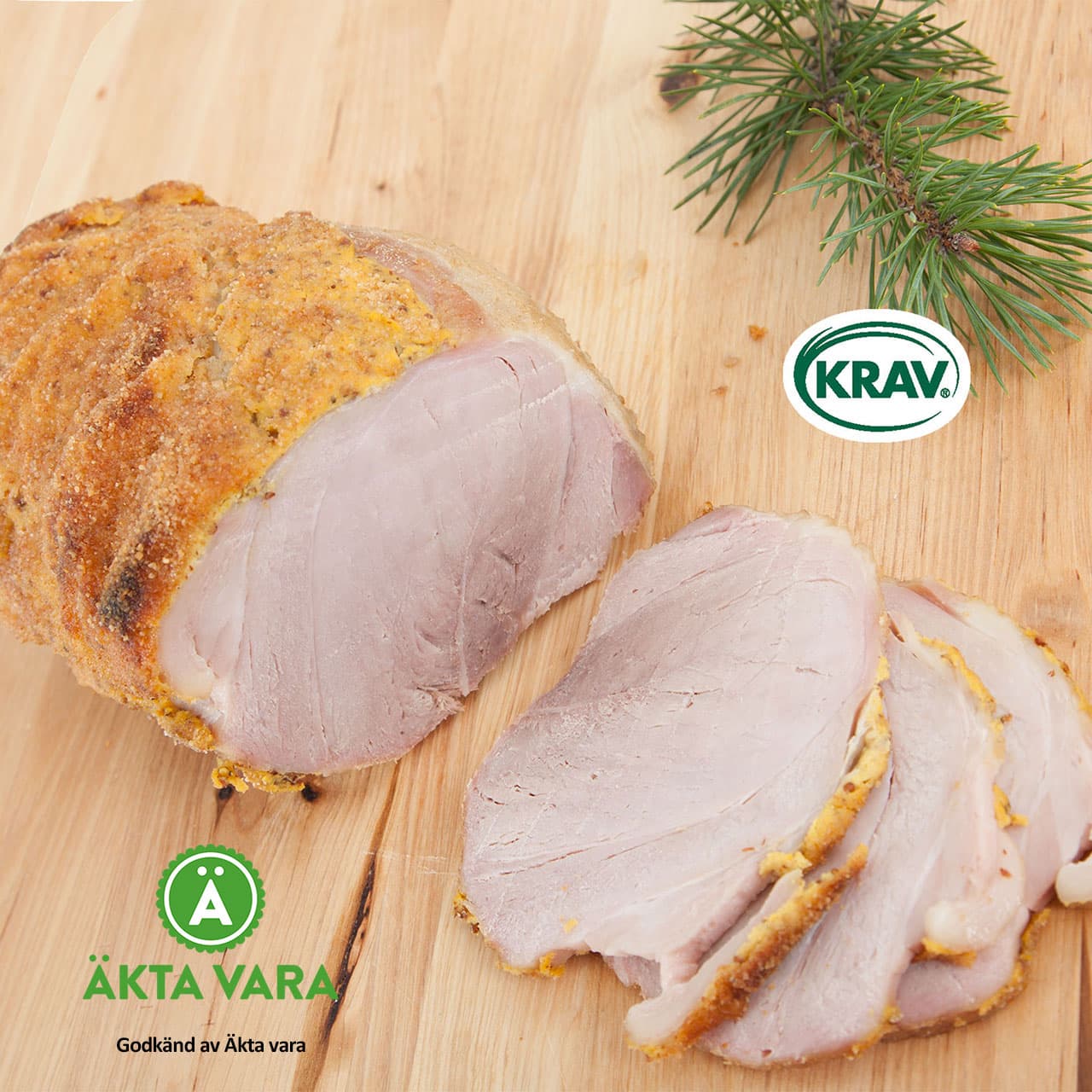 Julskinka rimmad med svål ca 2,5kg KRAV (Nitritfri)