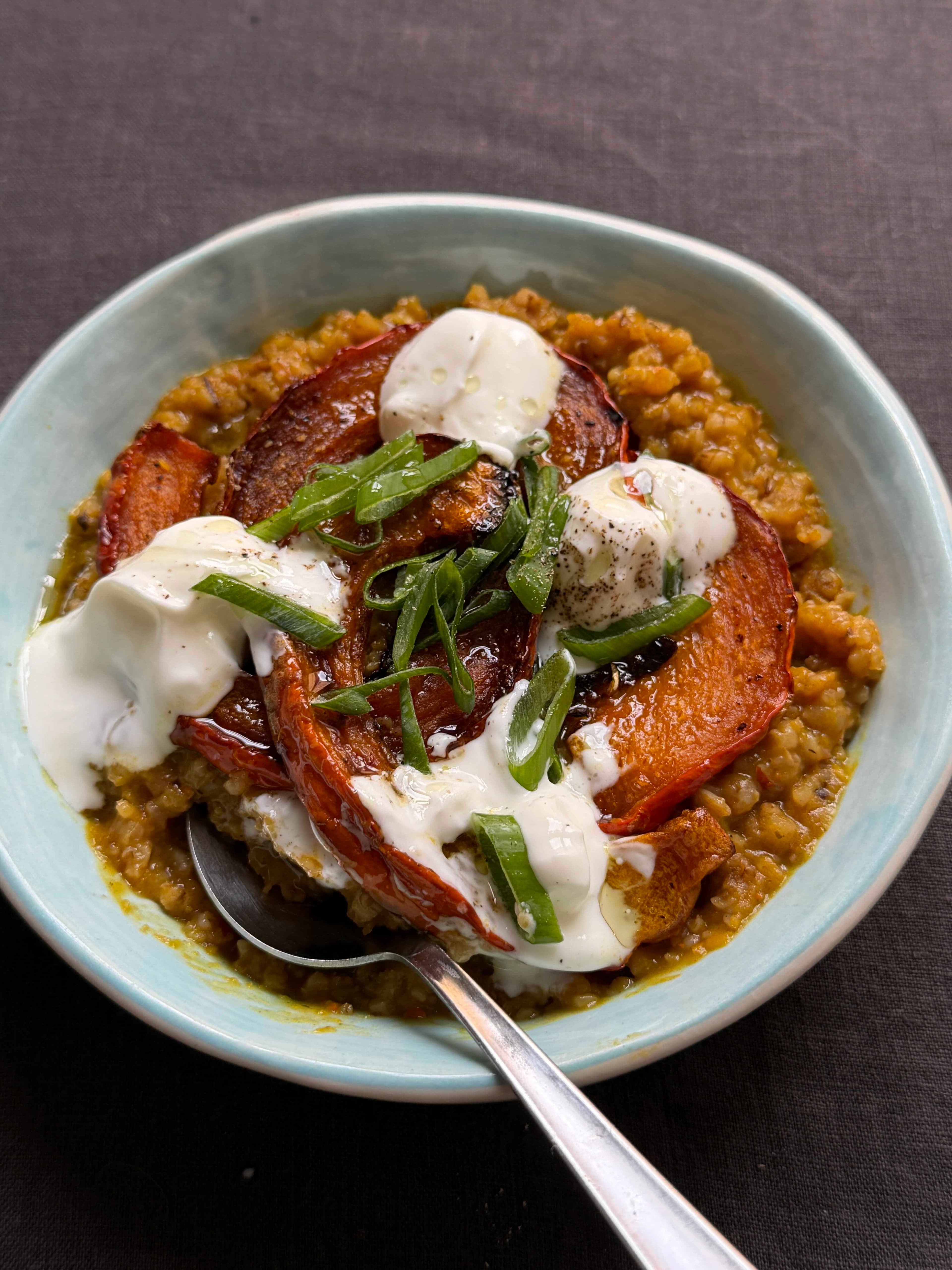 Pumpagrynotto med miso och ingefära