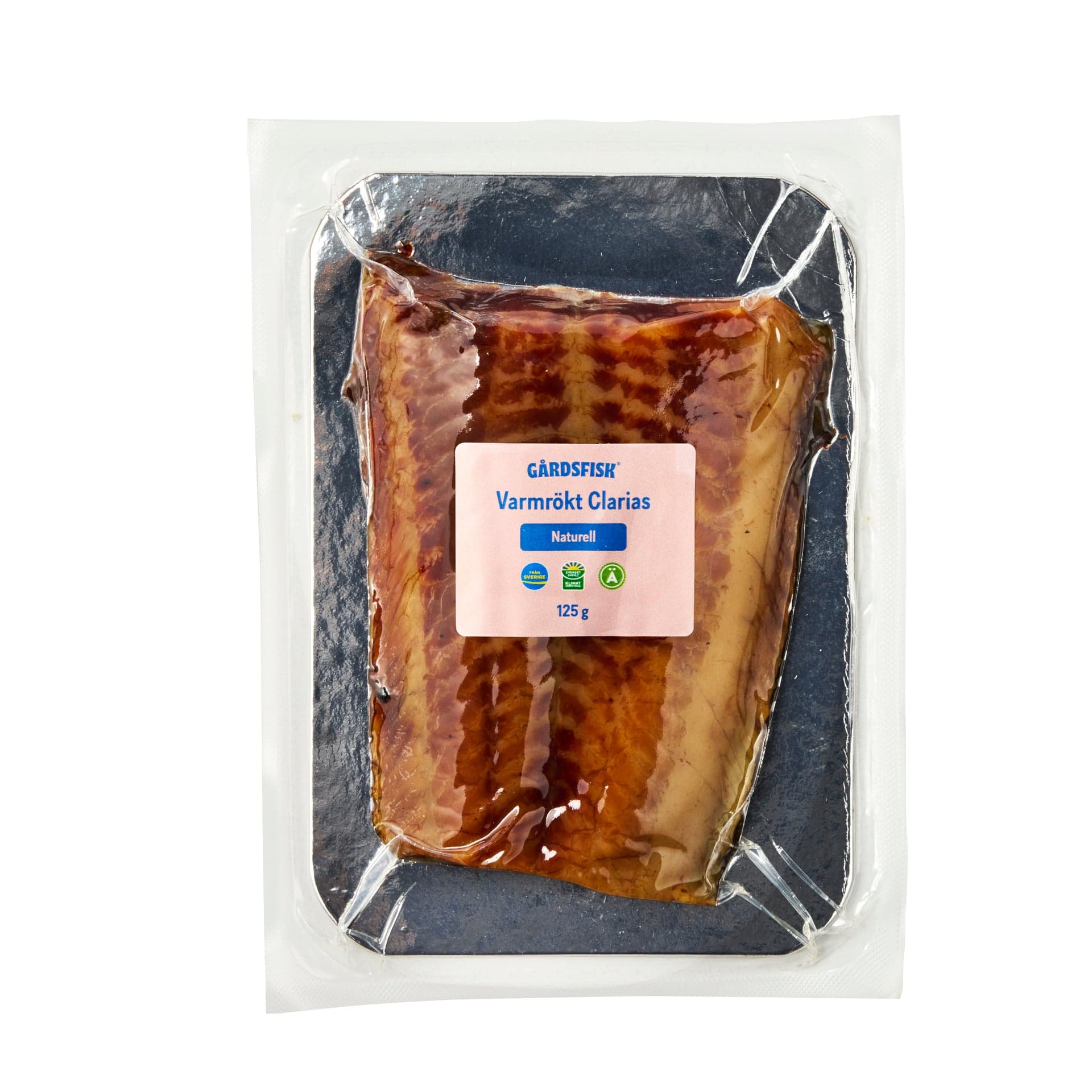 Varmrökt Gårdsclarias - Naturell 125g (FRYST).