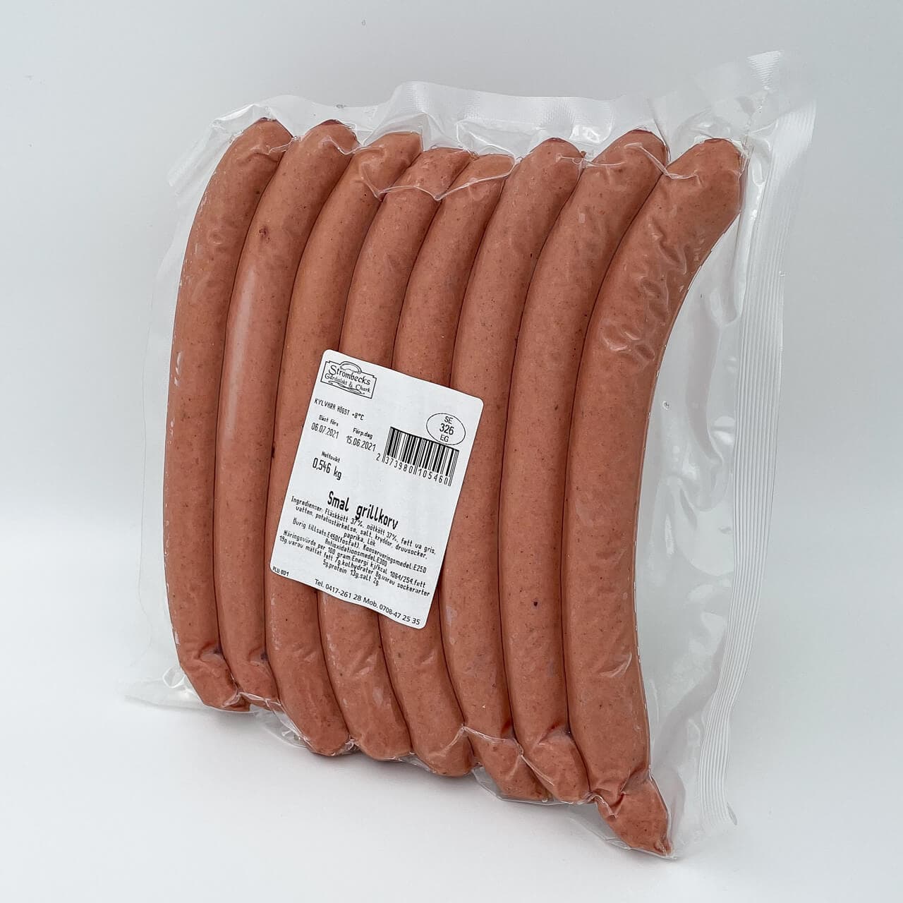 Grillkorv smal 500g - Mylla Strömbecks