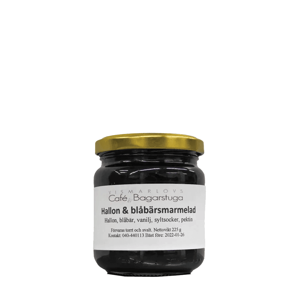 Hallon & Blåbärsmarmelad 225g - Mylla Vismarlövs Café & Bagarstuga