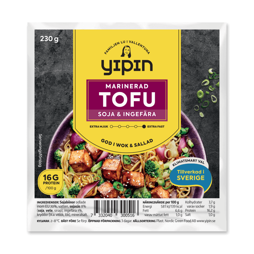 Marinerad tofu – soja & ingefära, 230g