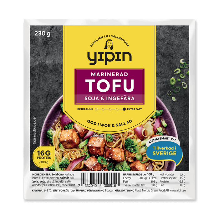 Marinerad tofu – soja & ingefära, 230g