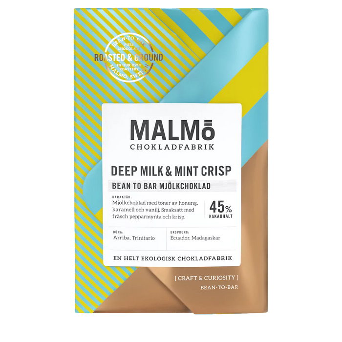 Choklad - Deep milk & mint crisp 45% EKO 58g