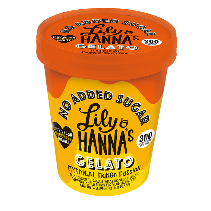 Lily & Hanna Gelato - No Added Sugar - Mythical Mango Passion 465ml